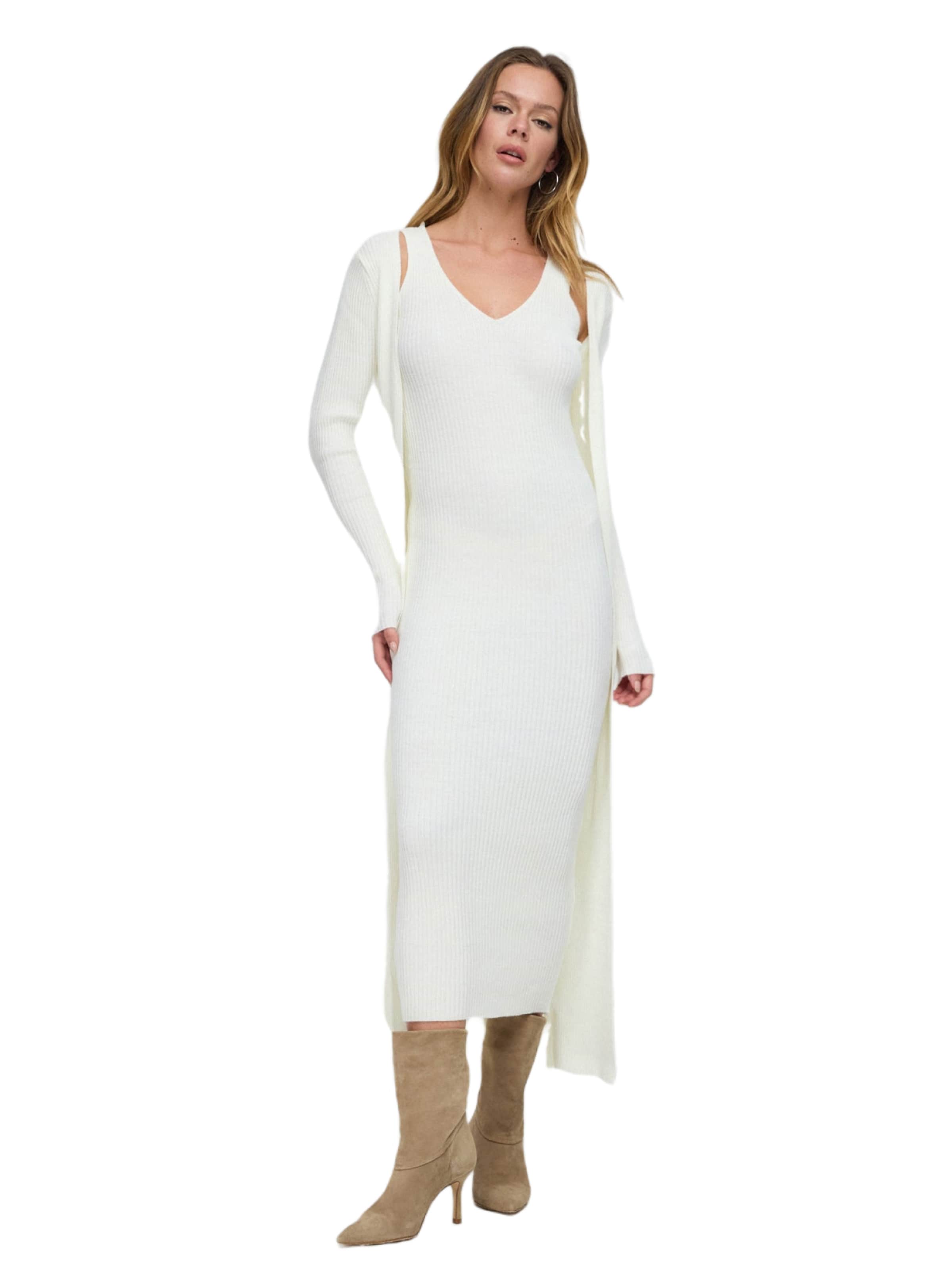 Robes en maille No Matter What en blanc : devant
