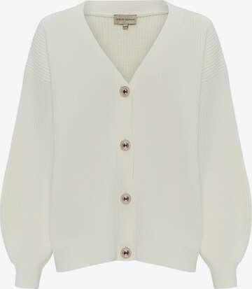 CESARE GASPARI Knit Cardigan in Beige: front