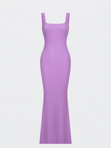 cfab (formerly creamy fabrics) Jurk 'Ribbed Tank Top Maxikleid' in Lila: voorkant