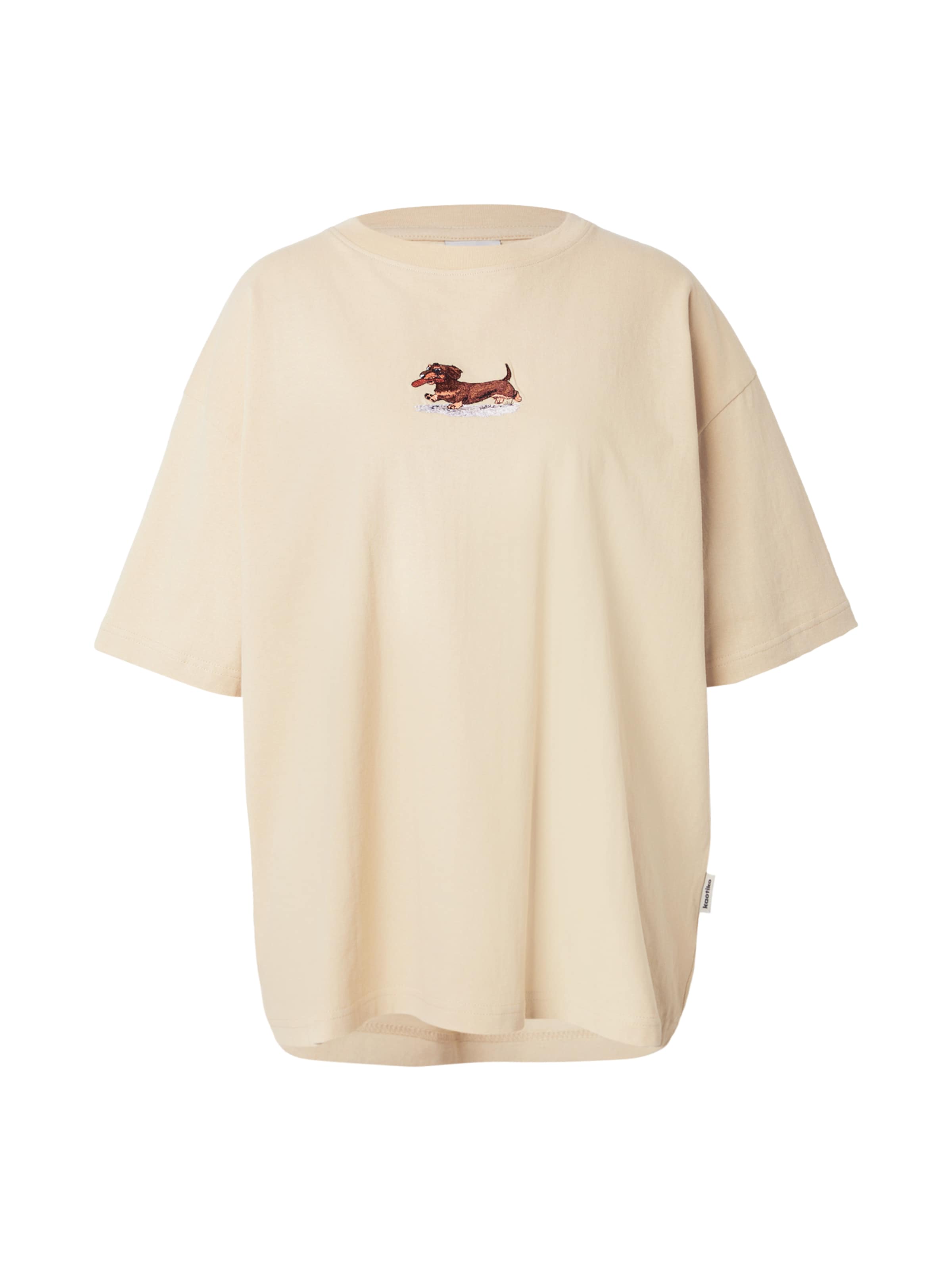 Kaotiko Υπερμέγεθες μπλουζάκι 'DACHSHUND' σε μπεζ: μπροστά