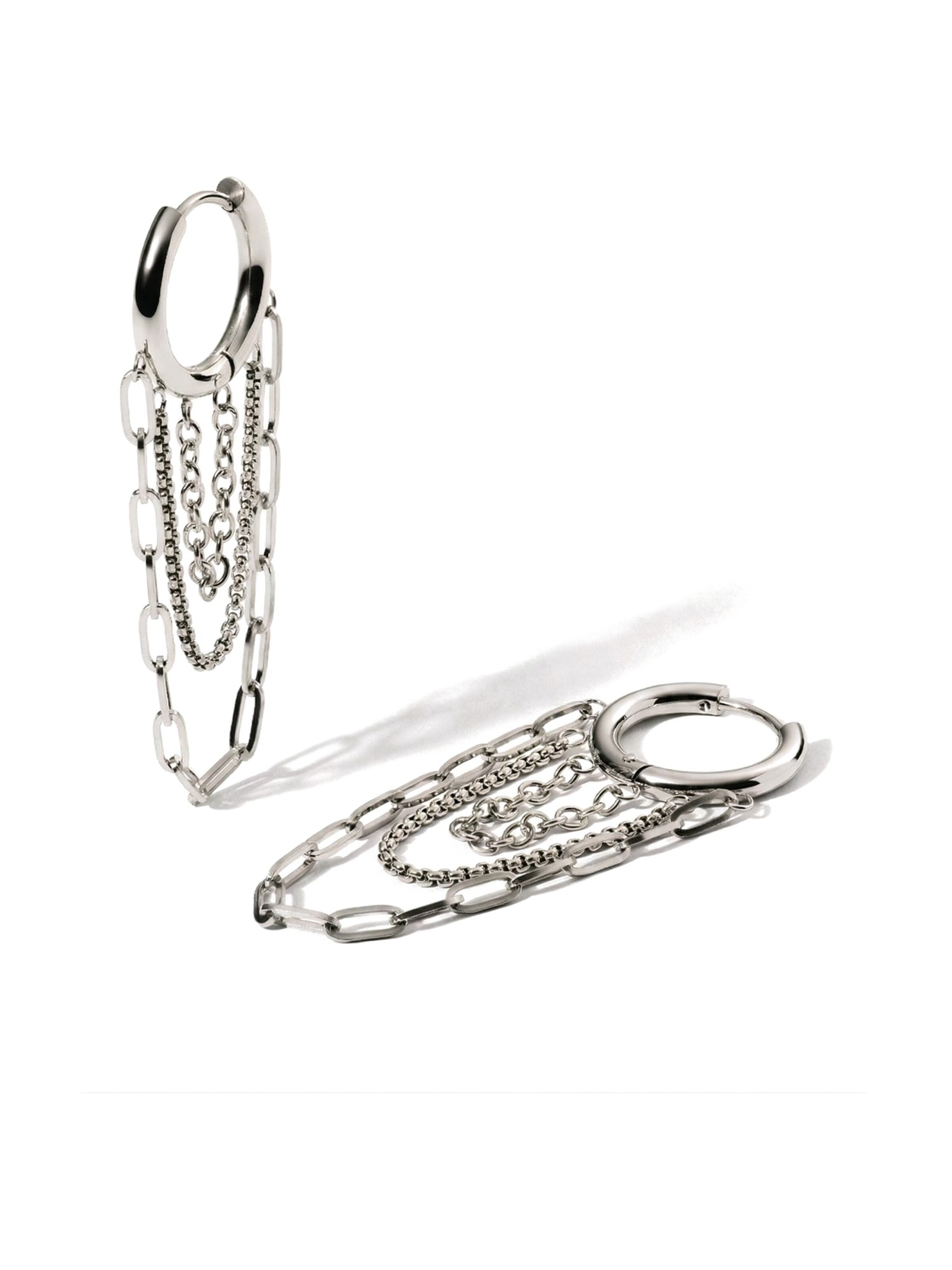 hiBALI Earrings 'Chain Hoops' in Silver: front