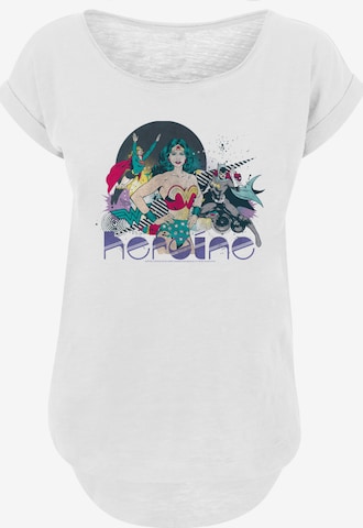 F4NT4STIC Shirt 'DC Comics Justice League Heroine' in Wit: voorkant