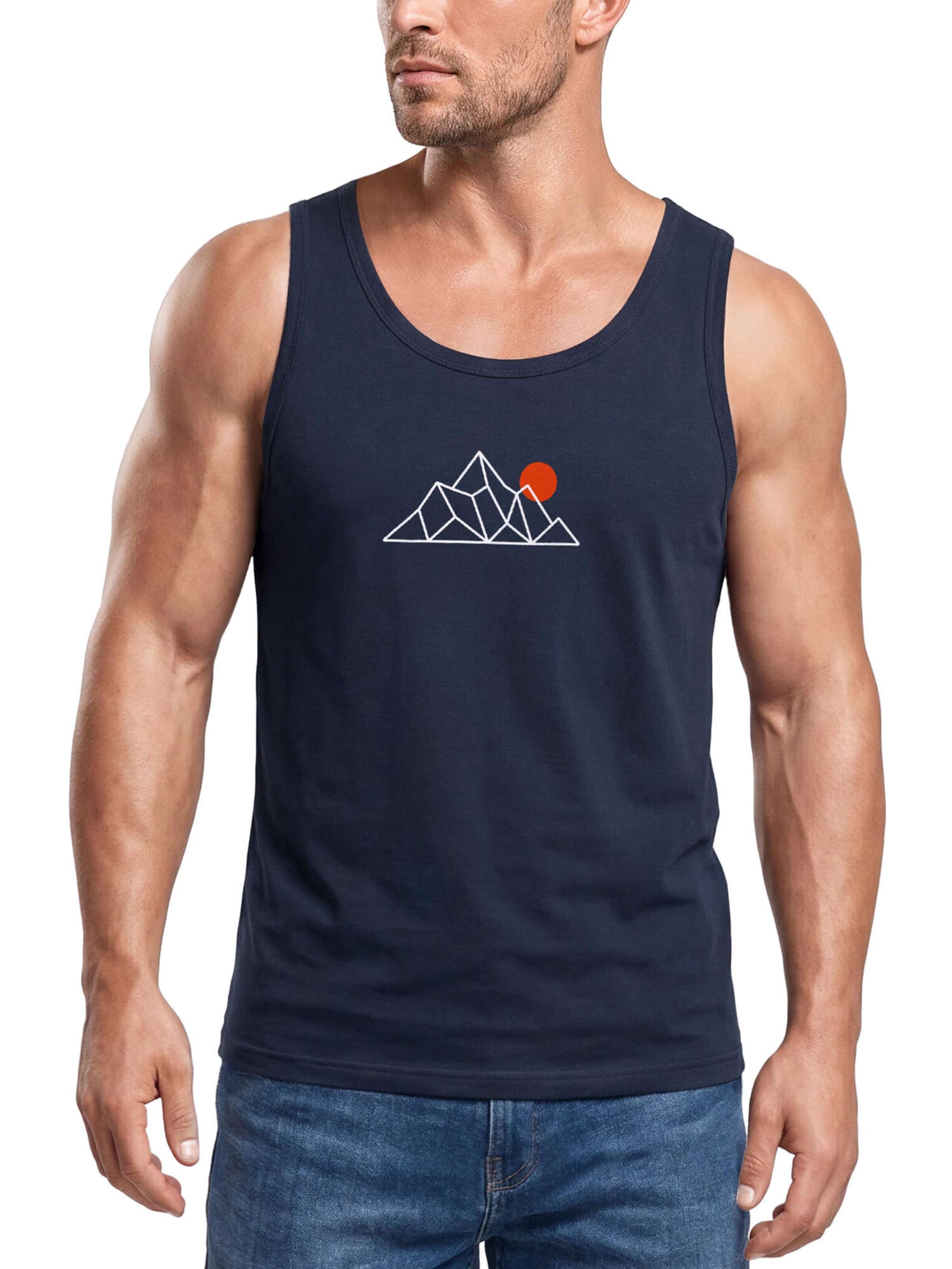 Neverless Shirt 'Berg Polygon' in Blue