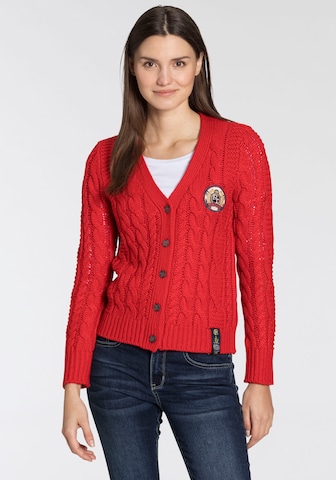 Tom Tailor Polo Team Knit Cardigan in Red: front