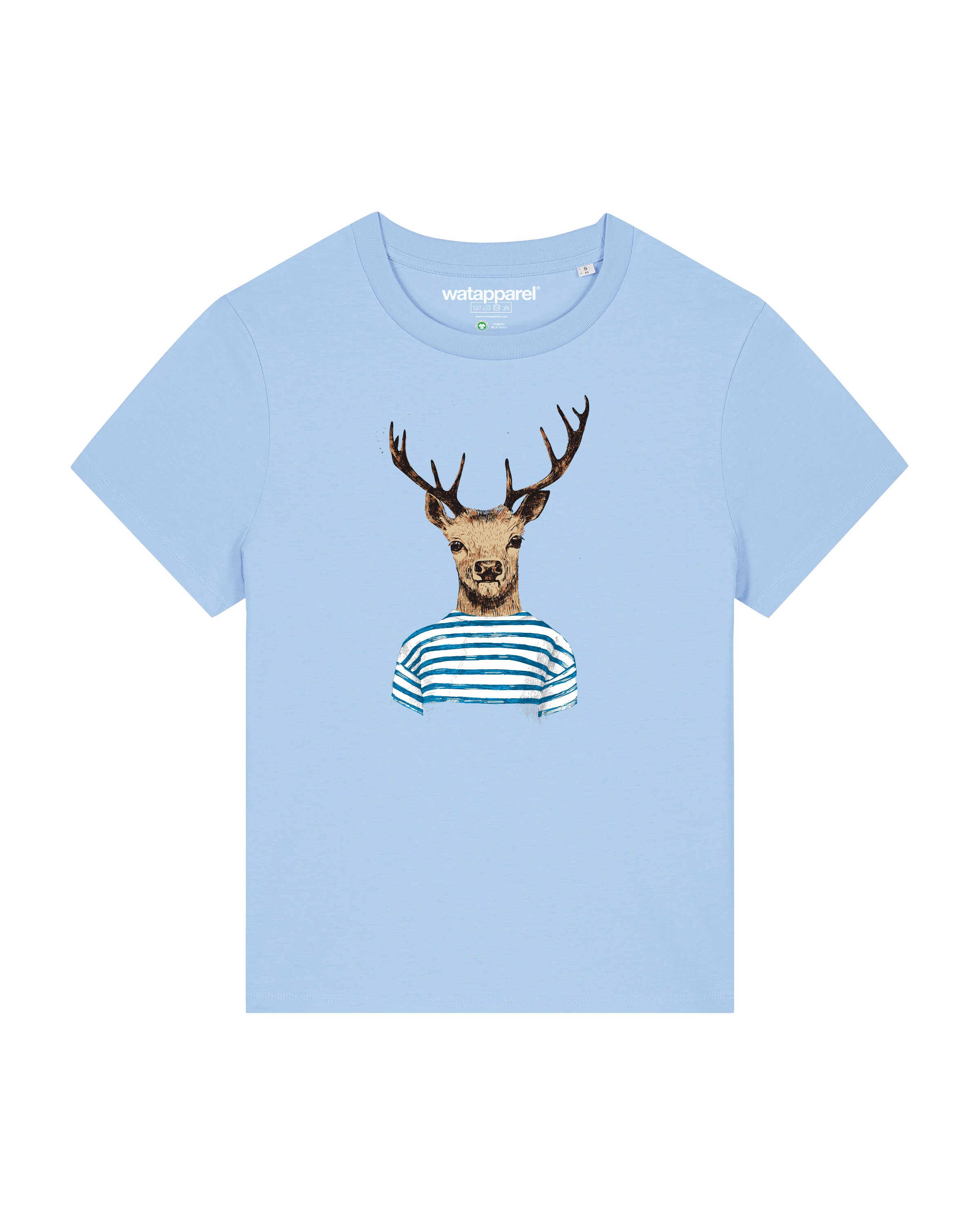 T-shirt 'Hirsch' Watapparel en bleu : devant
