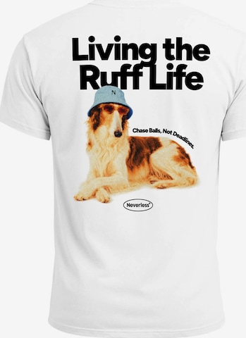 Neverless Shirt 'Ruff Life Borzoi' in White: front
