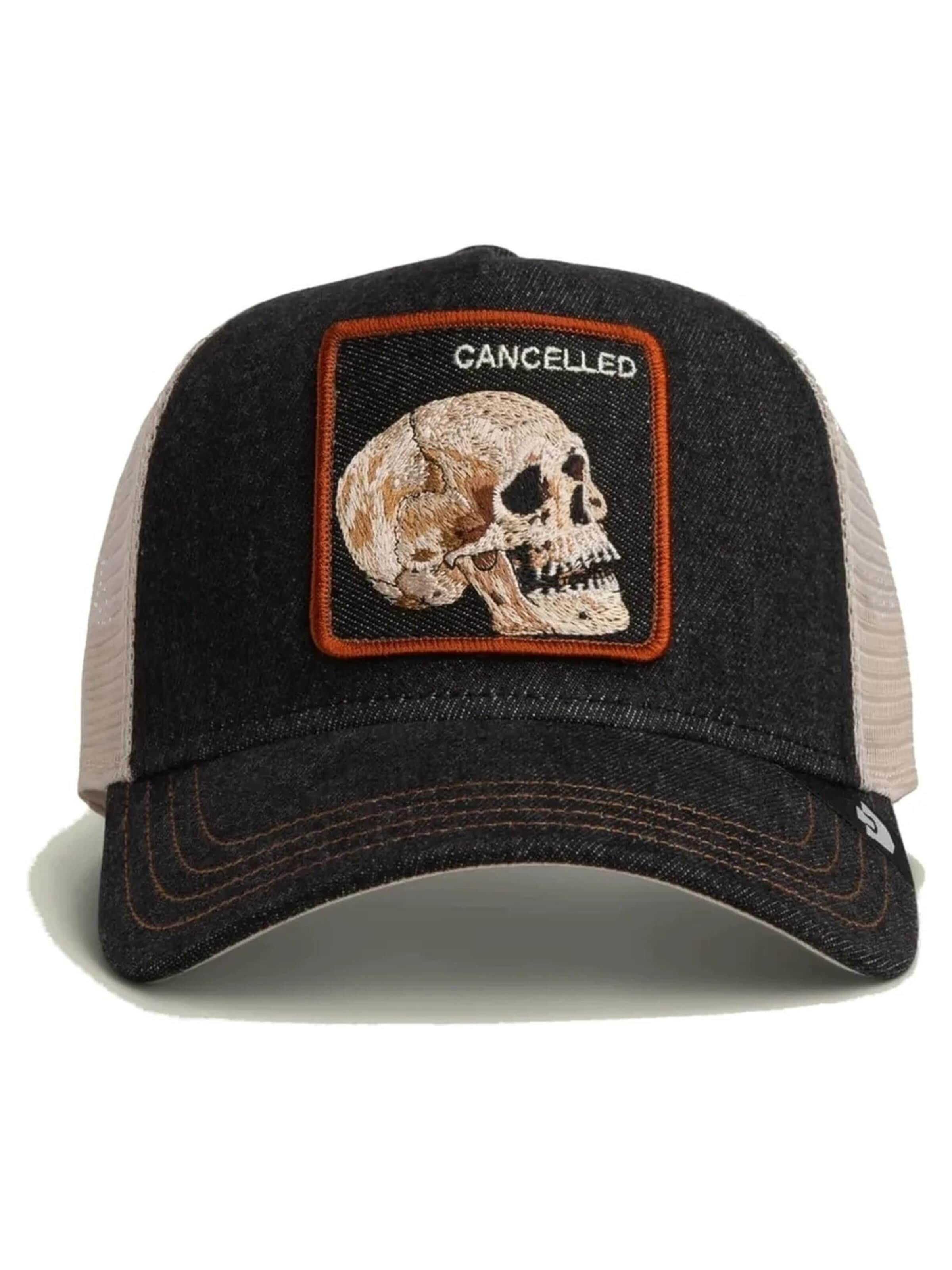 GOORIN Bros. Hætte 'Gorra goorin bros black denim calavera denim skull trucker cap 6' i sort: forside