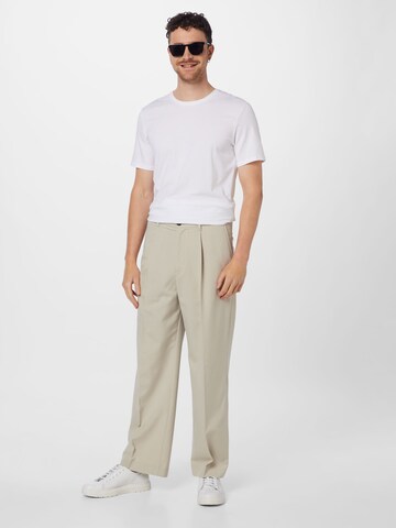 WEEKDAY Loose fit Pleat-Front Pants 'Uno' in Brown