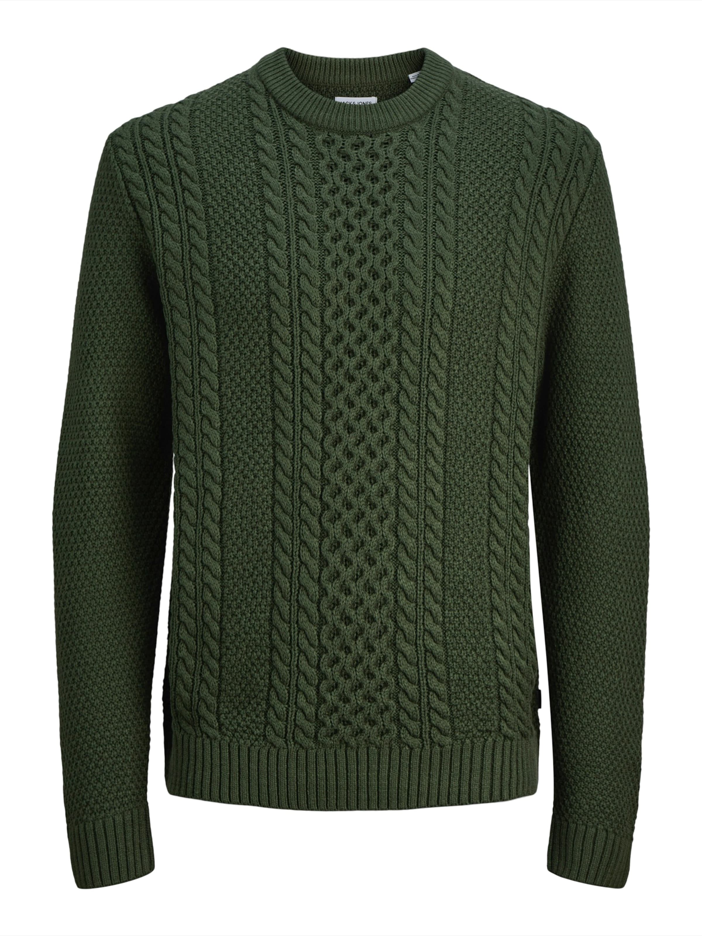 JACK & JONES Пуловер 'JJPaul' в зелено: отпред