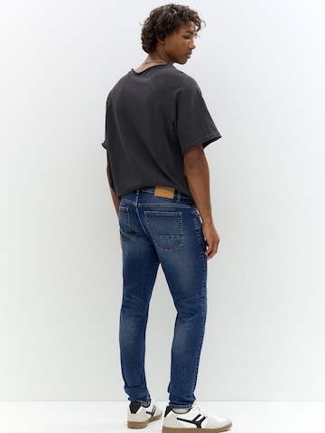 Pull&Bear Слим фит Дънки в синьо