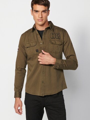 KOROSHI Regular fit Overhemd in Groen