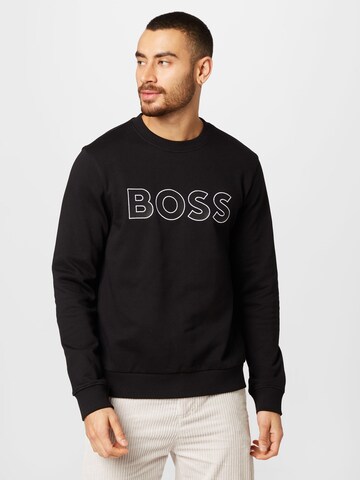 BOSS Green Sweatshirt 'Salbo' in Black: front