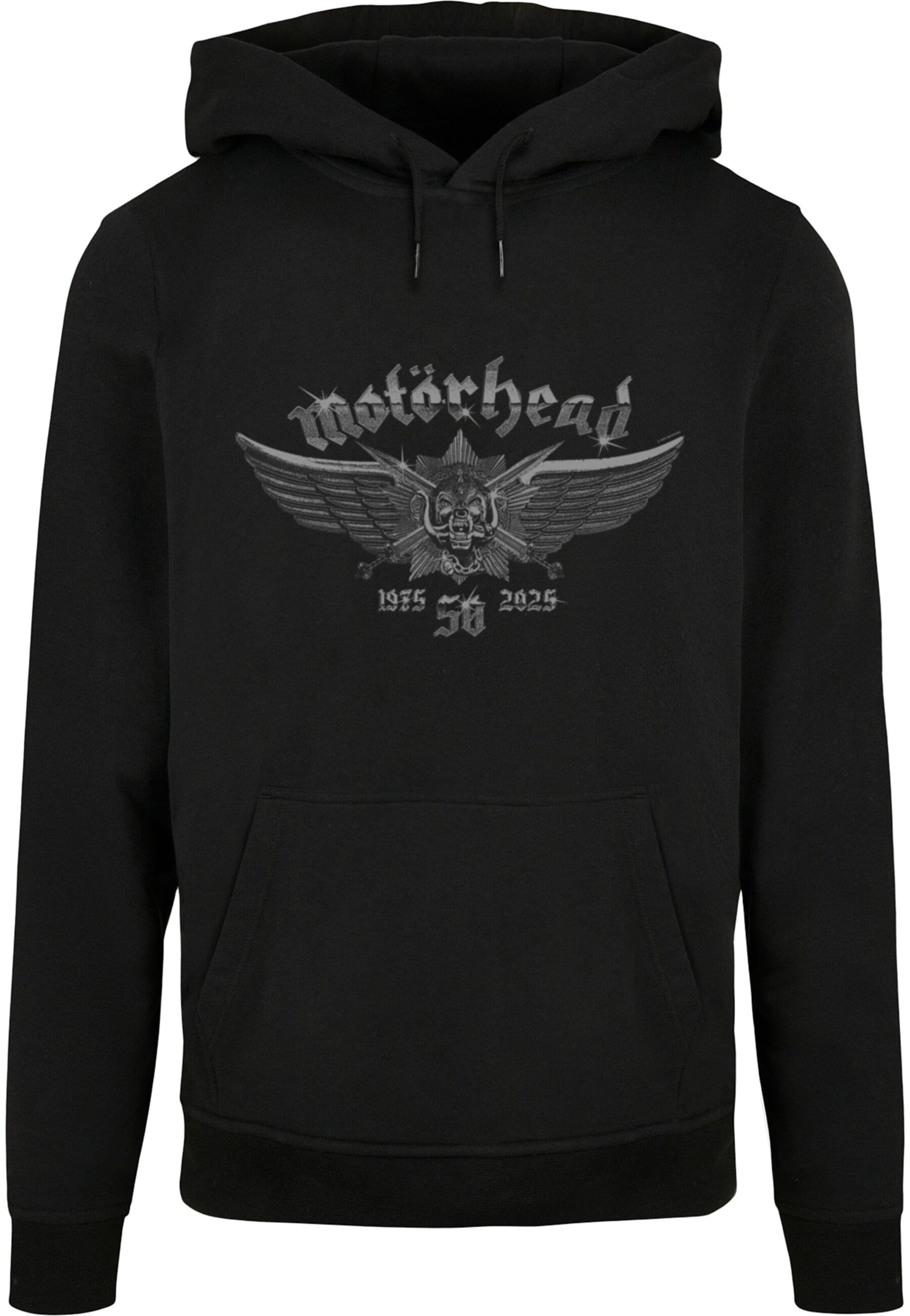 Merchcode Sweatshirt 'Motorhead - 50th Wings' in Schwarz: Vorderseite