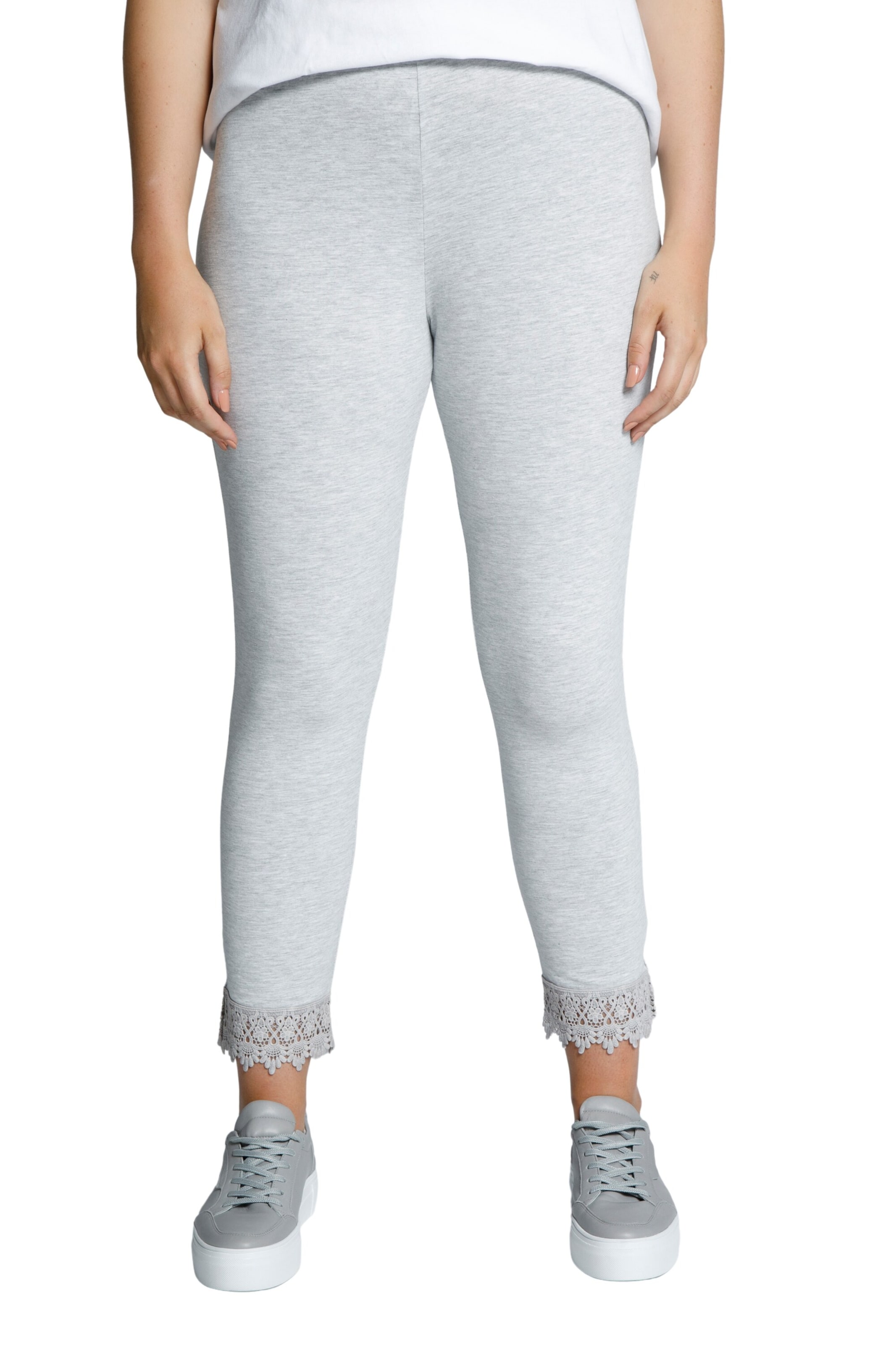 Ulla Popken Skinny Broek in Grijs: voorkant