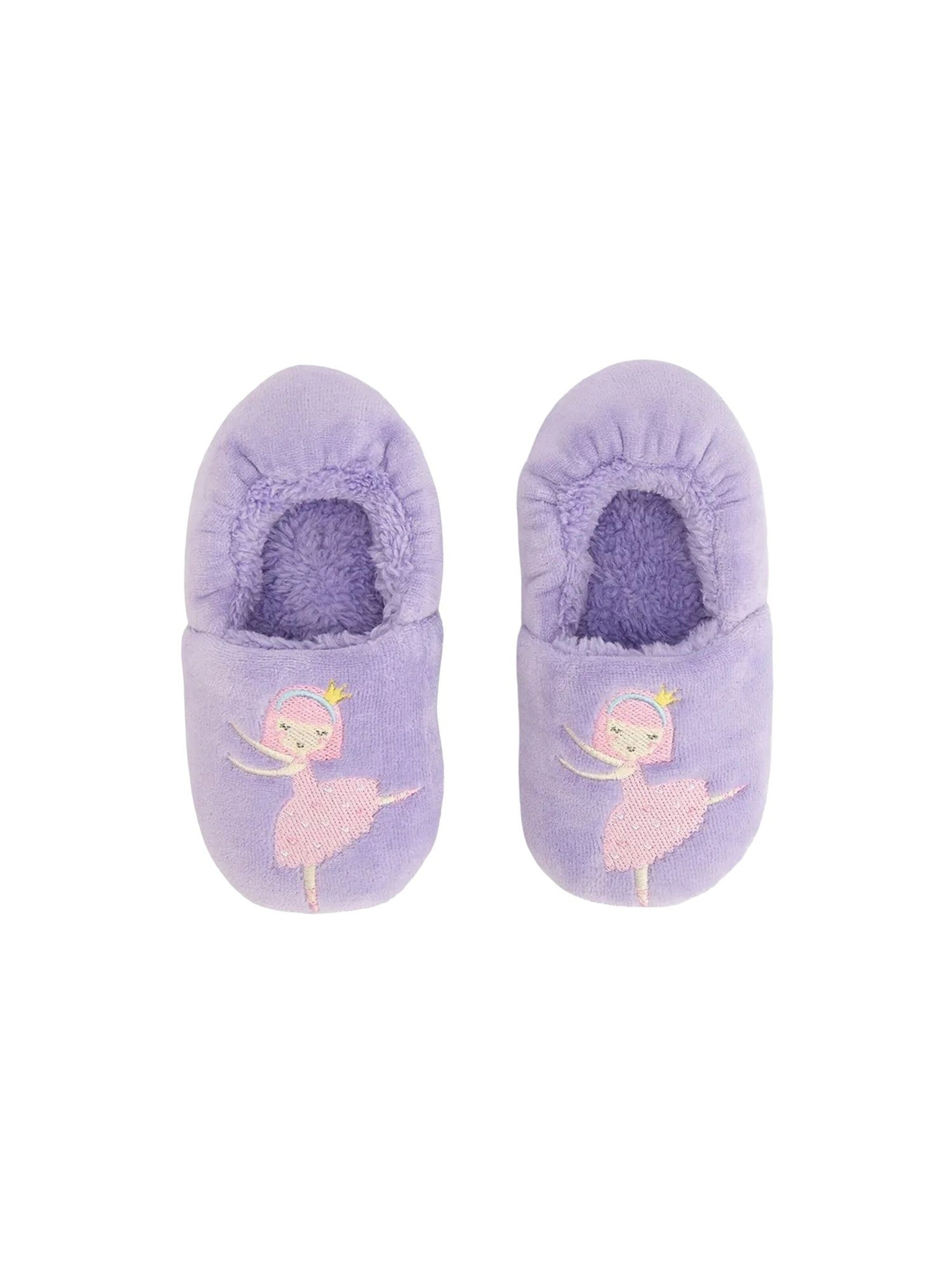 Penti Nogavice 'PENTI Mädchen-Hausschuhsocken mit Ballerina-Muster und Stickerei' | vijolična barva: sprednja stran
