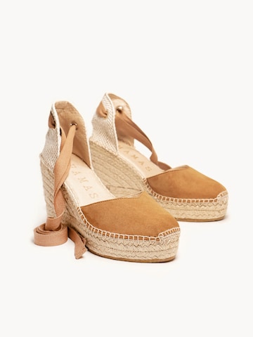Sandalo 'Alpargata Cuña 10 cm' di Alhamas in beige