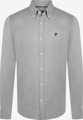 DENIM CULTURE Regular fit Button Up Shirt 'Evan' in Grey: front