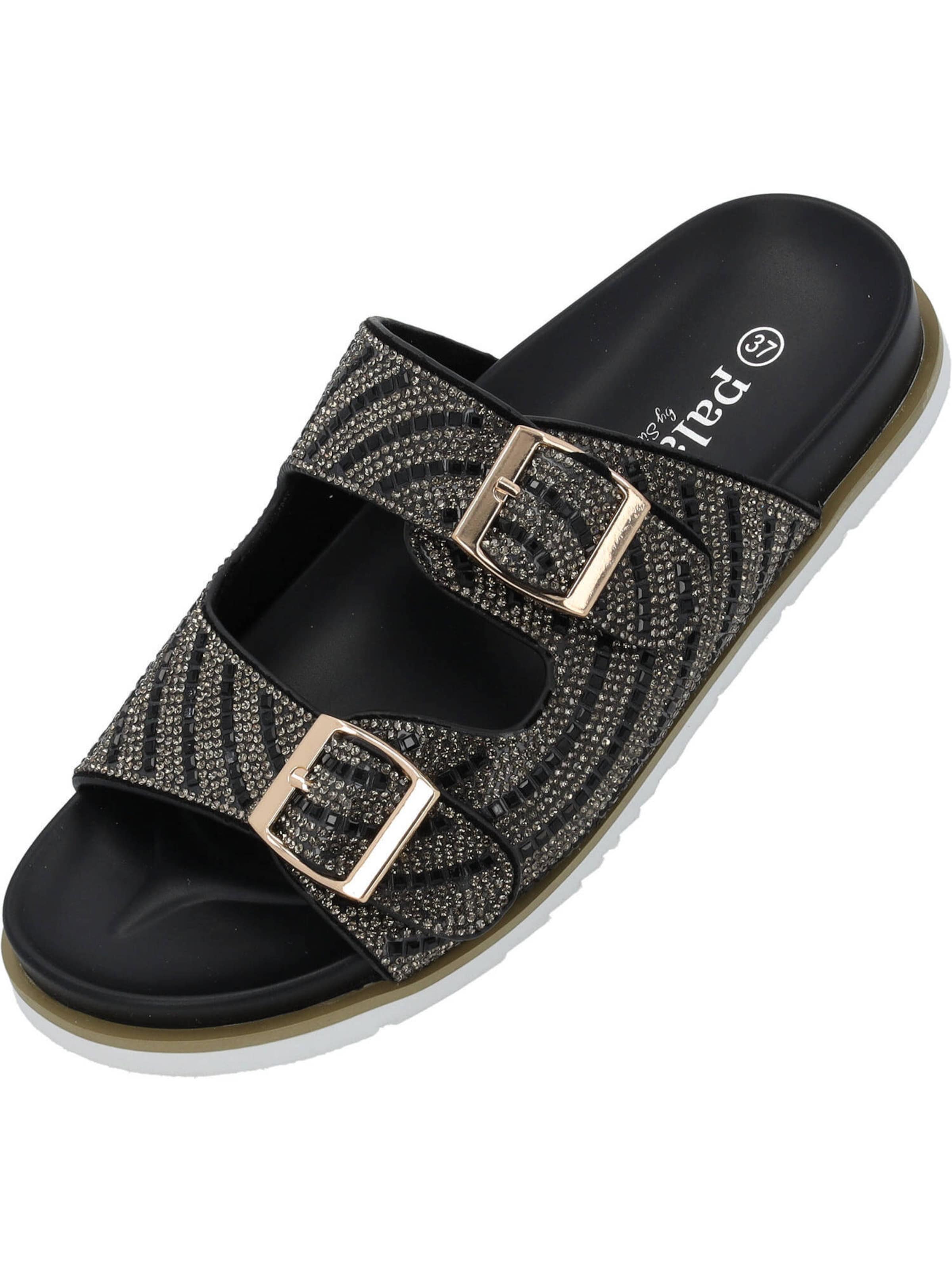 Palado by Sila Sahin Pantolette in Schwarz: Vorderseite