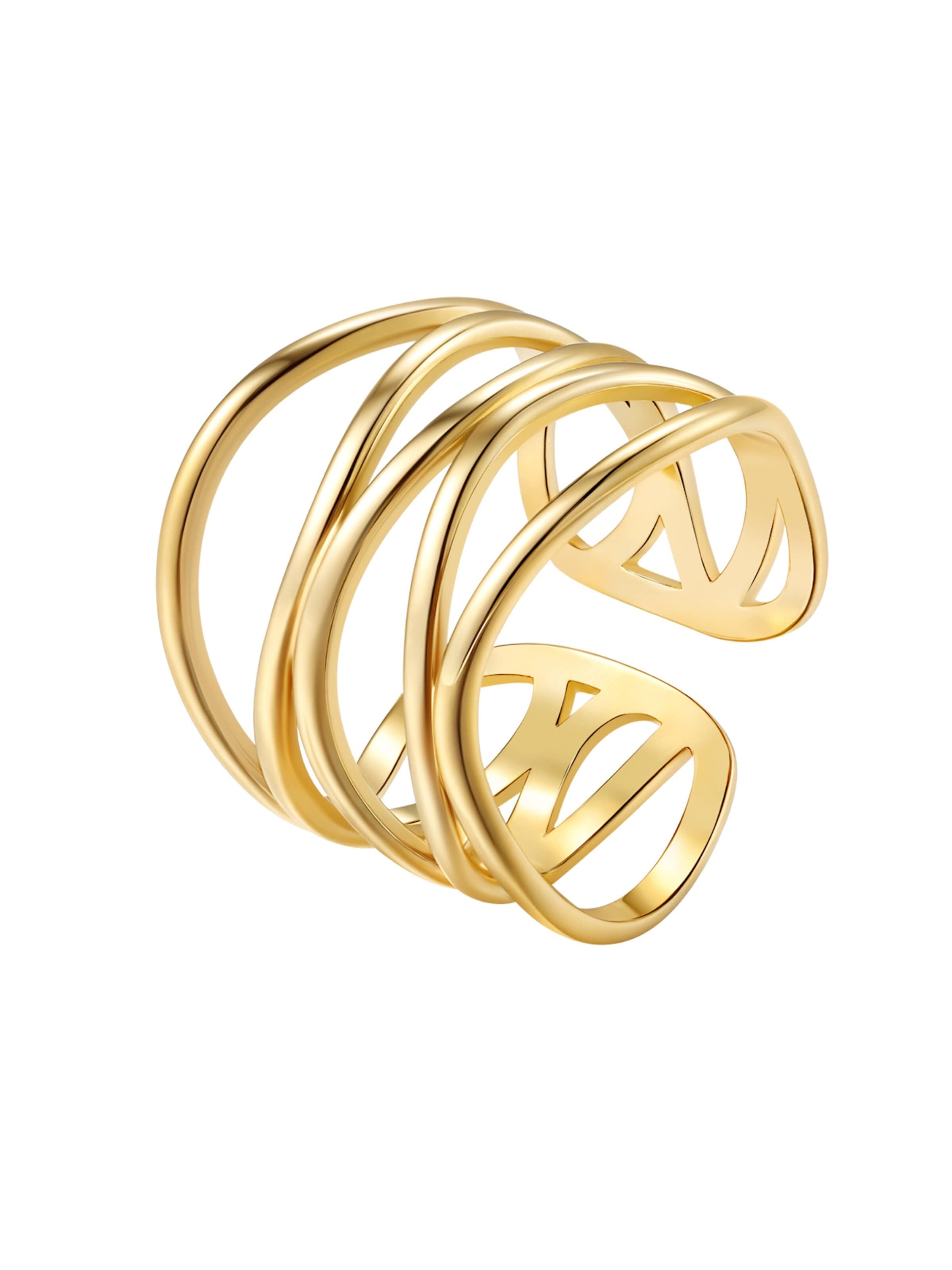 Hey Happiness Ring 'Weave' in Gold: front