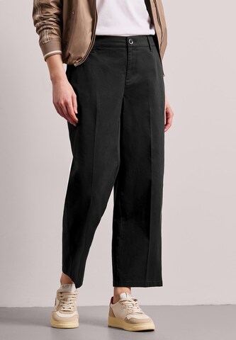 STREET ONE Loose fit Pleated Pants in Black: front