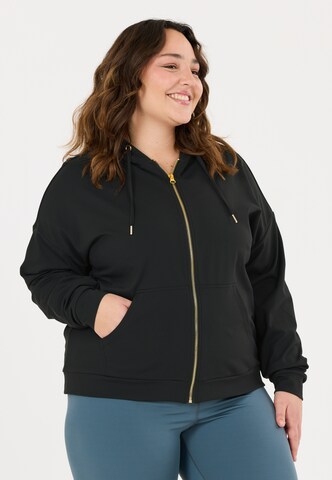 Q by Endurance Sportief sweatvest 'Tianna' in Zwart: voorkant
