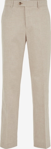 WE Fashion Slimfit Suorat housut 'Micropatroon' värissä beige: etupuoli