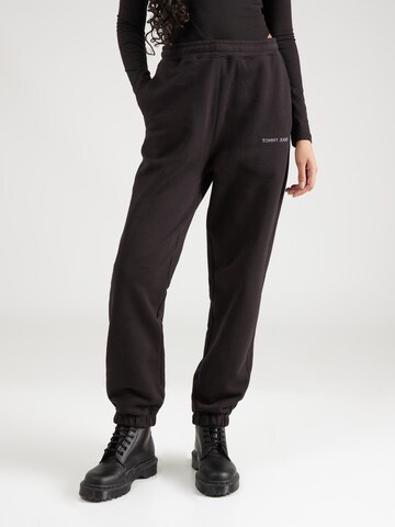 Tommy Jeans Tapered Broek 'Classics' in Zwart: voorkant