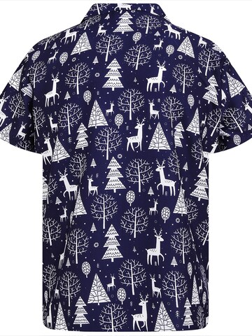 King Kameha Regular fit Button Up Shirt 'Christmas Reindeer' in 