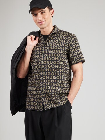 HUGO Regular fit Overhemd 'Ellino' in Zwart: voorkant