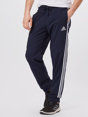 Effilé Pantalon de sport 'Aeroready Essentials Tapered Cuff 3-Stripes' ADIDAS SPORTSWEAR en bleu : devant