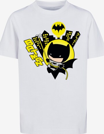 F4NT4STIC Shirt 'Chibi Batman Swinging -WHT' in Wit: voorkant