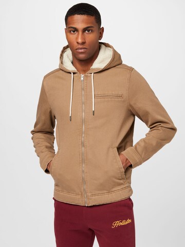 Veste mi-saison HOLLISTER en marron : devant