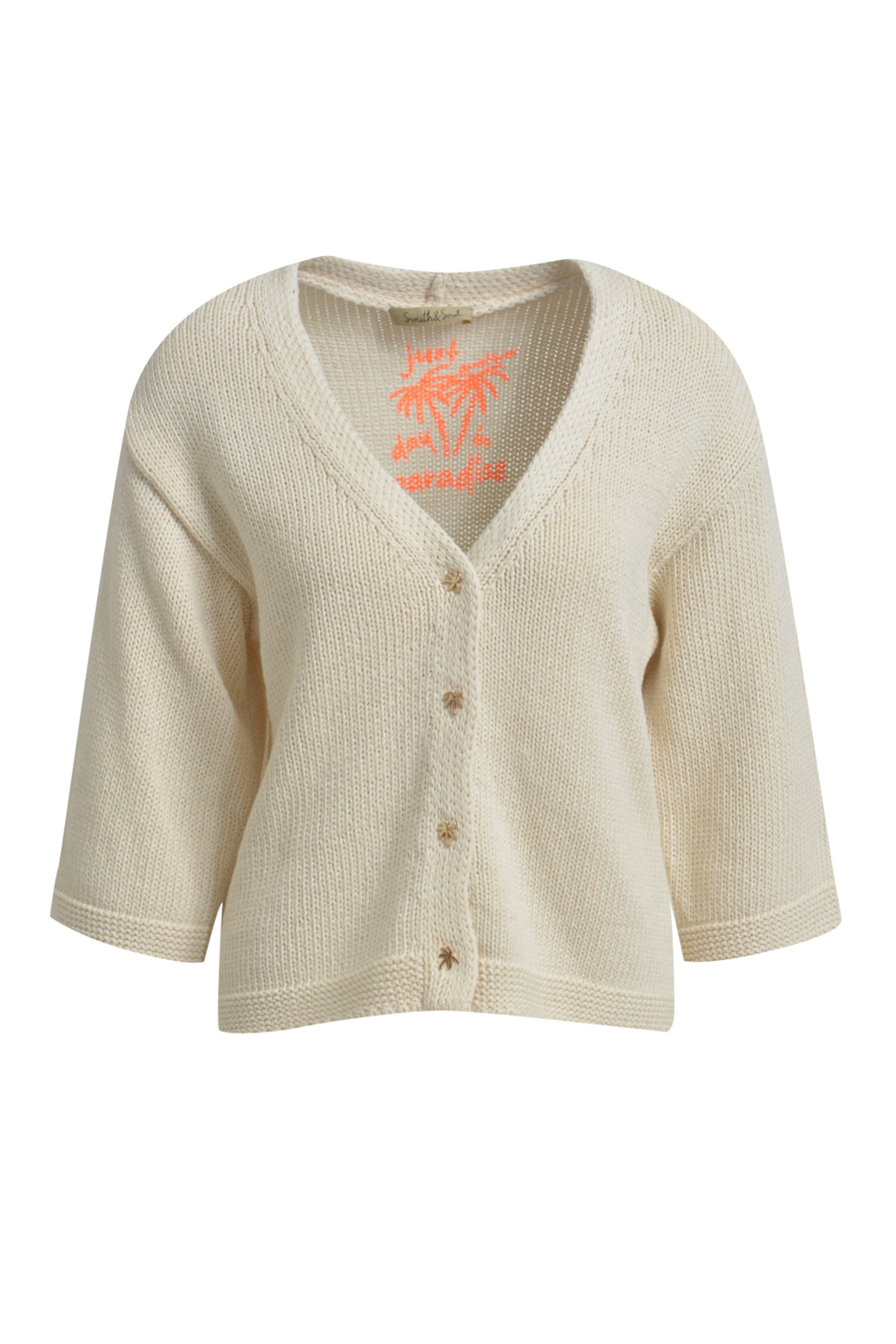 Smith&Soul Knit Cardigan in White: front