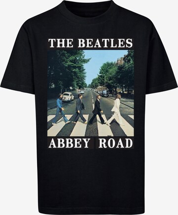 F4NT4STIC Shirt 'The Beatles Band Abbey Road' in Zwart: voorkant