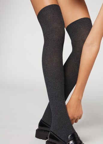 CALZEDONIA Over the Knee Socks in Grey