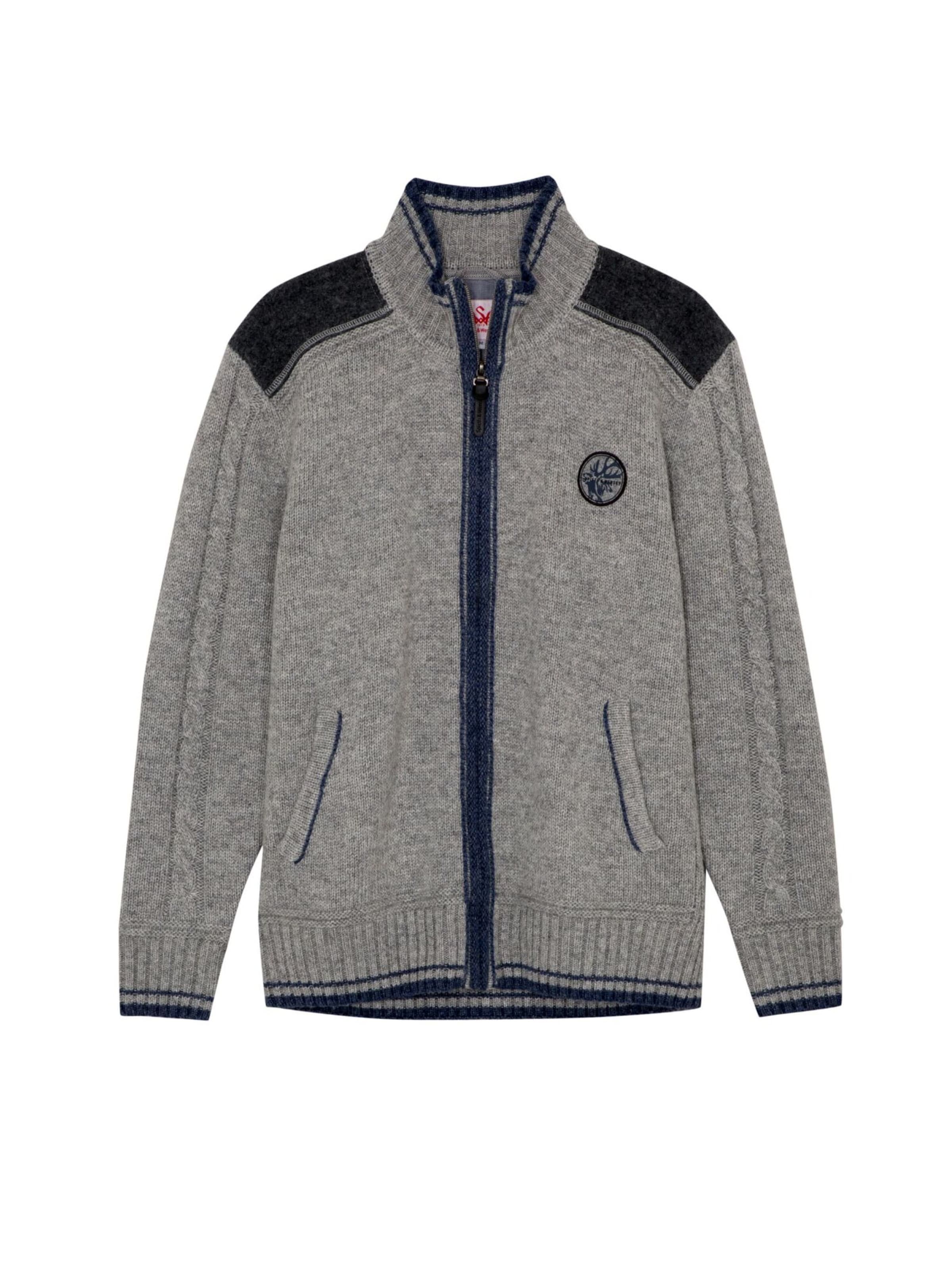 SPIETH & WENSKY Strickjanker 'Betzbach' in Grau: Vorderseite