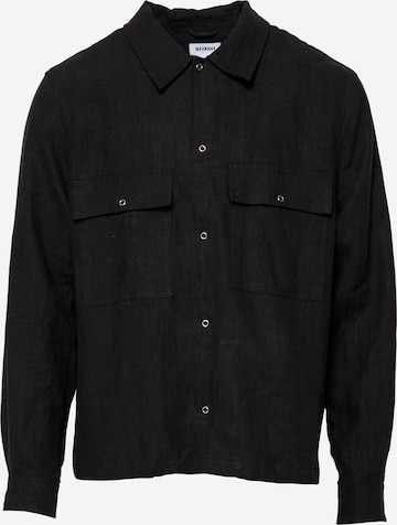 WEEKDAY Comfort fit Button Up Shirt 'Alfred' in Black: front