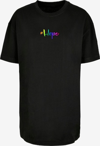 Merchcode Shirt 'Ladies Hope Rainbow' in Zwart: voorkant