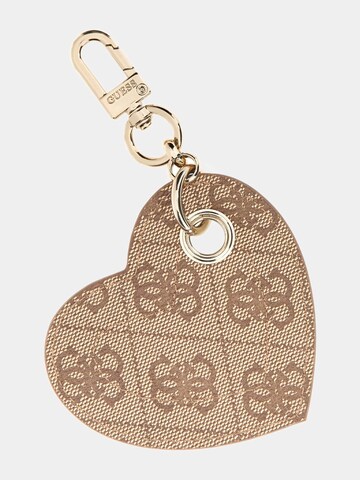 GUESS Schlüsselanhänger 'Herz' in Beige