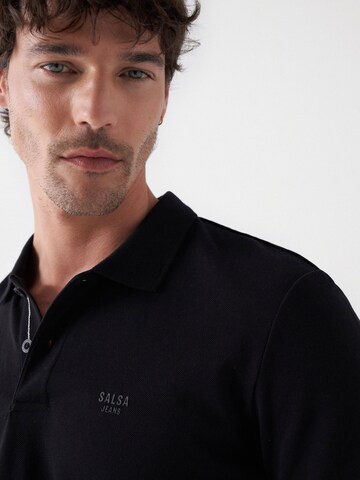 T-Shirt 'Markenaufdruck' Salsa Jeans en noir