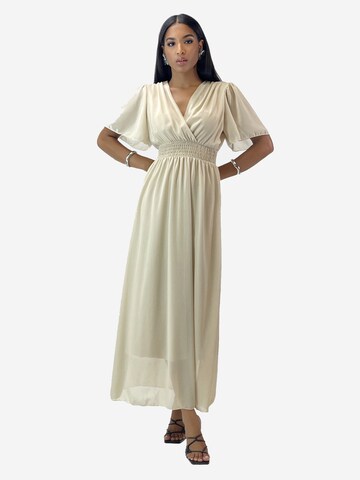 Robe Elara en beige : devant
