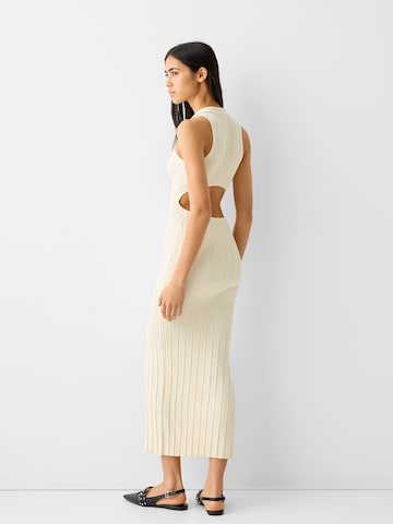 Bershka Knit dress in Beige