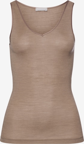 Hanro Top ' Woolen Silk ' in Bruin: voorkant