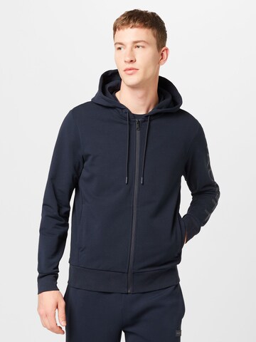 Hackett London Zip-Up Hoodie in Blue: front