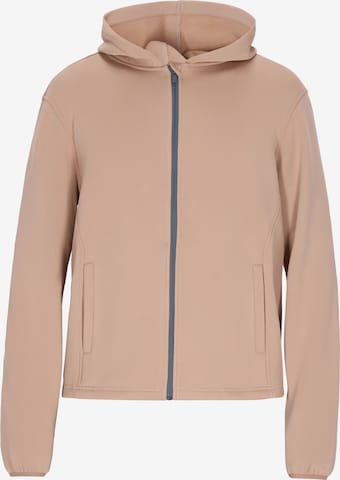 Mo ATHLSR Sweatjacke in Beige: Vorderseite