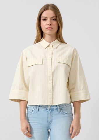 QS Blouse in Geel: voorkant