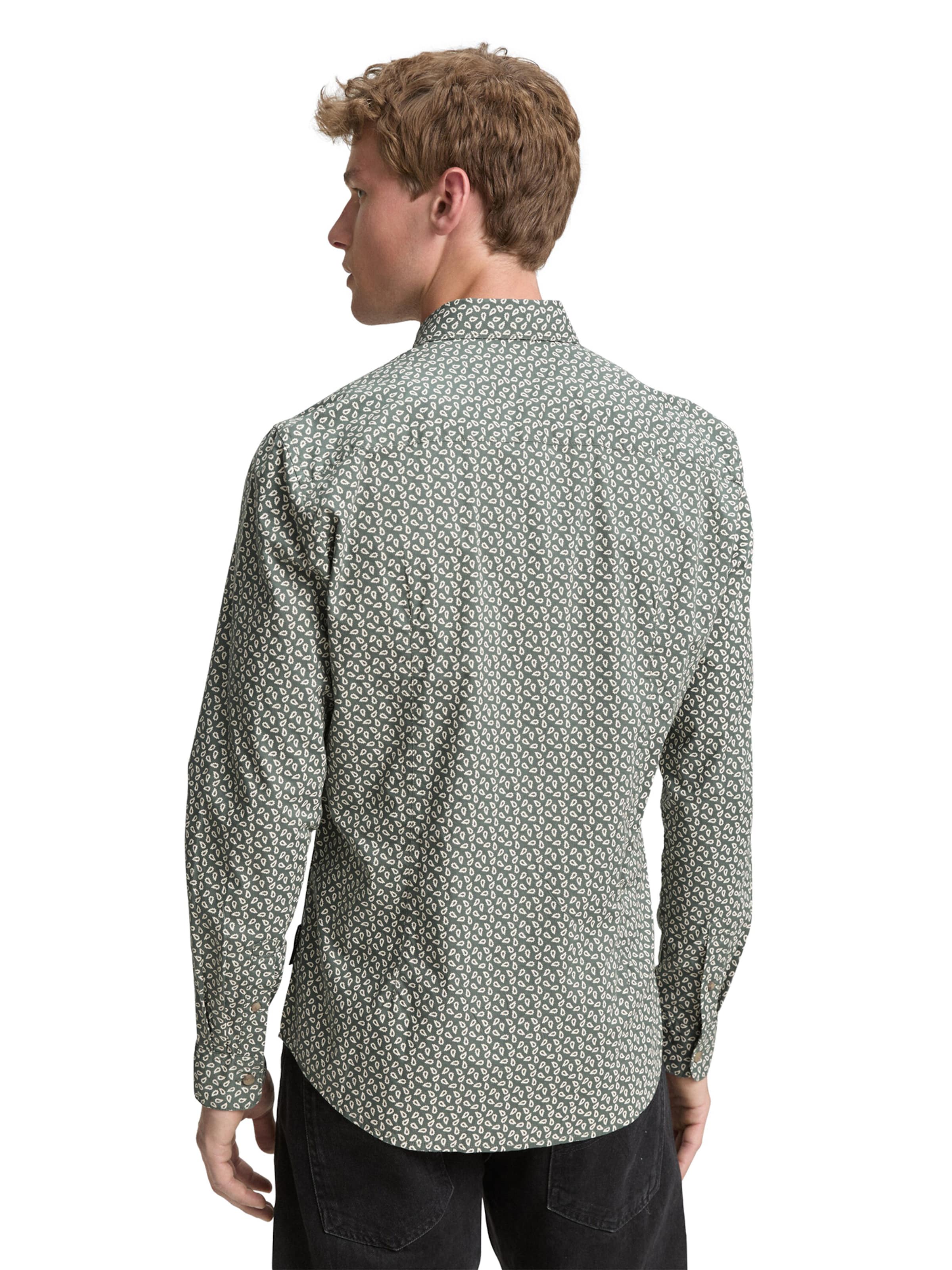 TOM TAILOR DENIM Slim fit Button Up Shirt in Green