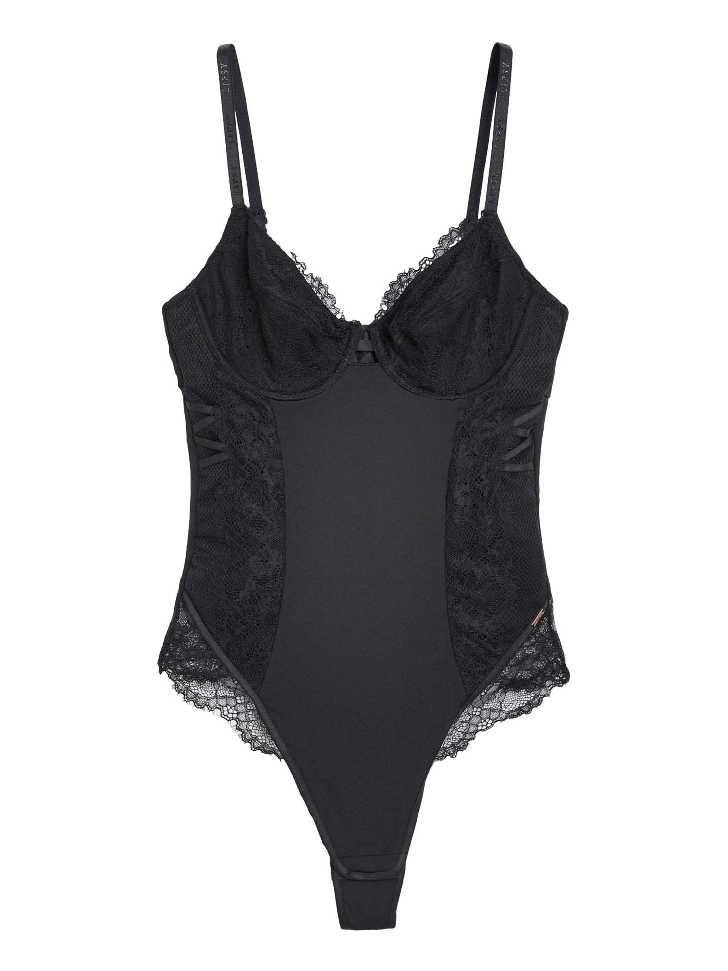 Lipsy Bodysuit in Black: front
