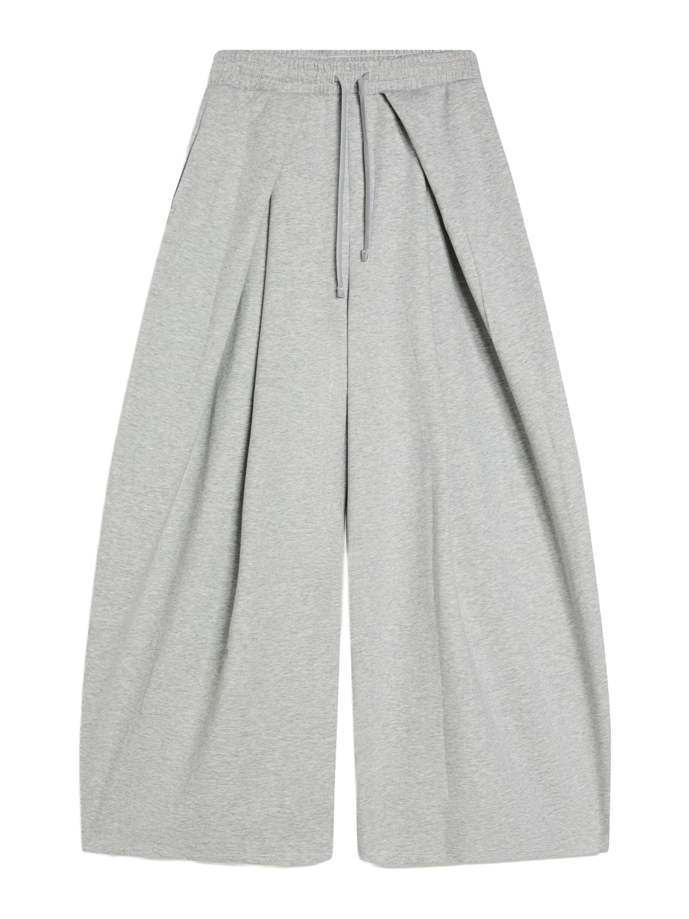 Bershka Zvonové kalhoty Kalhoty se sklady v pase – šedá: přední strana