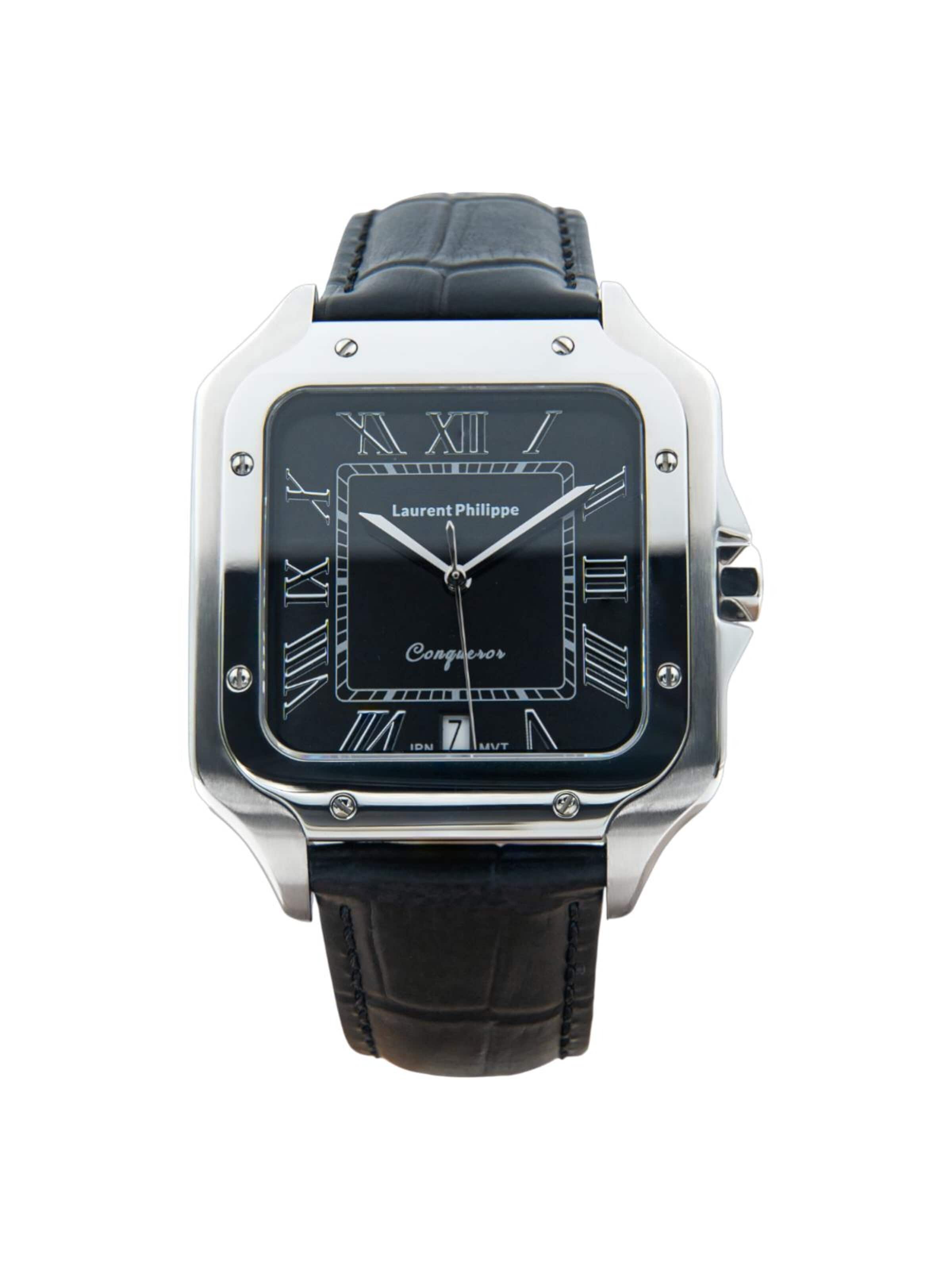 Laurent Philippe - Reloj analógico 'Conqueror  Black Orlov - Phantom' en negro: frente